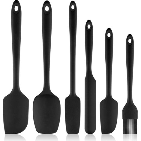 Spatule En Silicone - Résistante À La Chaleur Jusqu'à 250 °C - Pour Cuisine Et Pâtisserie - Lot De 6 (1/5)