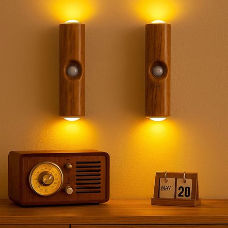 Tragbares, wandmontiertes Nachtlicht, wiederaufladbare magnetische LED-Wandleuchte mit USB-Anschluss, Nachtlicht mit Bewegungsmelder, batteriebetriebene Wandleuchte mit 7 Farben. (1/5)