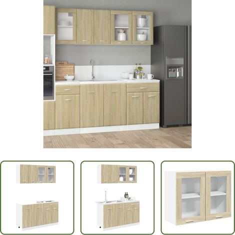 Küchenschrank - 4-tlg. Küchenschrank-Set Lyon Sonoma-Eiche Holzwerkstoff (1/5)