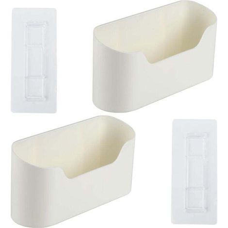 Lot de 2 boîtes de rangement autocollantes pour porte d'armoire de cuisine, pour armoire, salle de bain, réfrigérateur, petits objets (1/4)