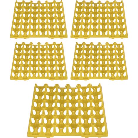 5 Plateaux à Œufs en Plastique 30 Alvéoles - Rangement Transport Ferme Maison Jaune (1/5)