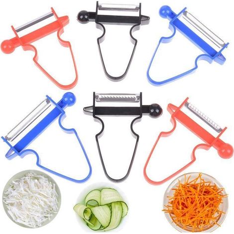Lot de 6 Éplucheurs Multifonctionnels en Acier Inoxydable-Design Ergonomique,Faciles à Utiliser et à Nettoyer pour Fruits et (1/5)