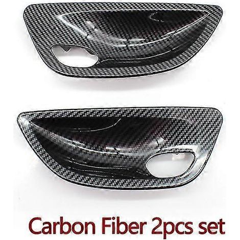 Poignées de porte intérieures gauche et droite en fibre de carbone, cache-poignées de déverrouillage, pour BMW Série 5 F10 F11 F18 (2010-2017) - Kit de 2 pièces (1/5)