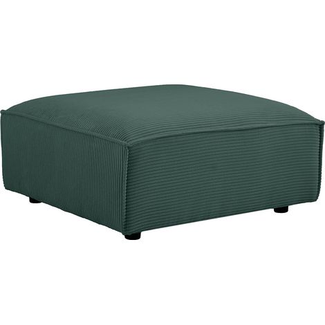Pouf en velours côtelé vert RUZOLO