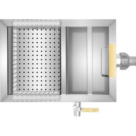 Trampa de grasa, acero inoxidable, capacidad de 20 litros, color plata. (1/2)