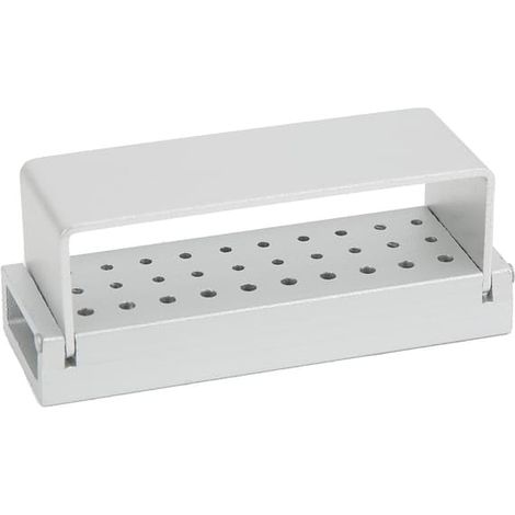 Outils et matériaux dentaires, coffret de forets en acier inoxydable à 30 trous avec système de désinfection, porte-forets dentaires argenté (1/5)