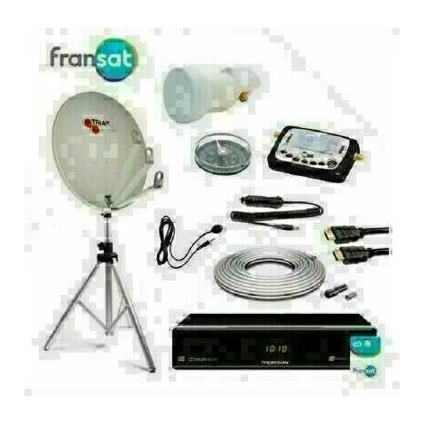 PACK SATELLITE CAMPING FRANSAT Trepied + Parabole pliable + Recepteur Fransat + KIT SF500 + KIT COAXIAL