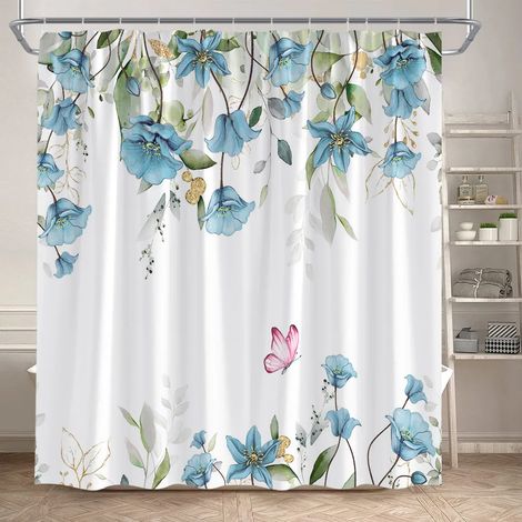Filiyano-Rideau de douche à motif feuilles d'eucalyptus, feuillage d'automne brun aquarelle, rideau de salle de bain moderne en polyester, 300 x 180