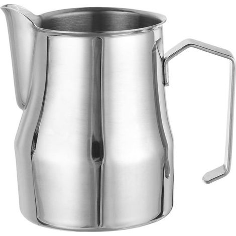 Olla para espumar leche, Vaporera de acero inoxidable 304, Vaporizador de leche, Taza de leche, latte, café, Plateado, 266 ml (9 onzas) (1/5)