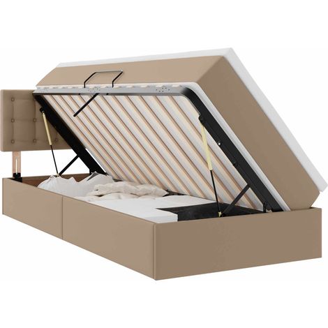 Maison Exclusive - Letto con contenitore e LED con led Cappuccino 90 x 190 cm (1/5)