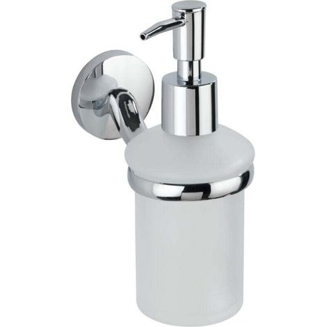 Distributeur de savon liquide mural Cuba, Zinc, 7x17x11,5 cm, Brillant (1/4)