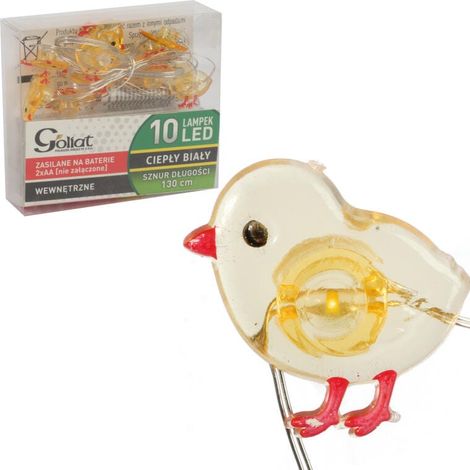 Ghirlanda luminosa con pulcini, 10 lampade LED, giallo Pasqua (1/4)