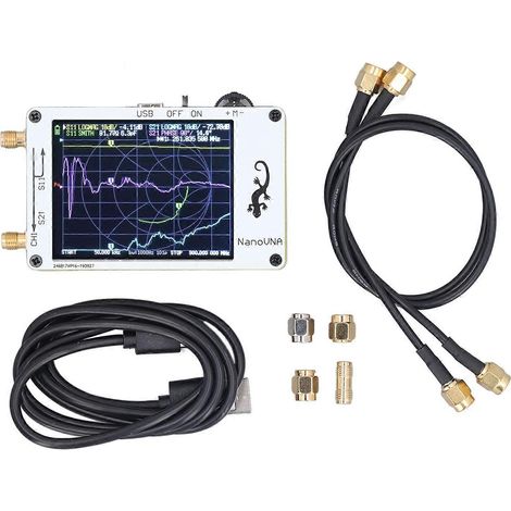 Antennenanalysator 50 kHz bis 300 MHz, 2,8-Zoll-Touchscreen, MF, HF, VHF, UHF, S-Parameter, Phasenvektornetz