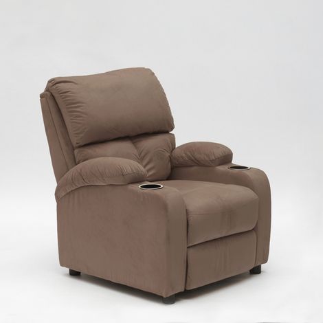 Poltrona Relax Reclinabile con Poggiapiedi in Microfibra Velluto Laura - Marrone