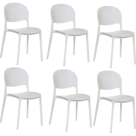Kit 6 sedie polipropilene cucina bar ristorante sedia interno esterno bianco 150ro
