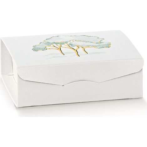 Scotton Scatola Gift Intrecci Verde Stampa Caldo 7x7x3 cm 10 pz