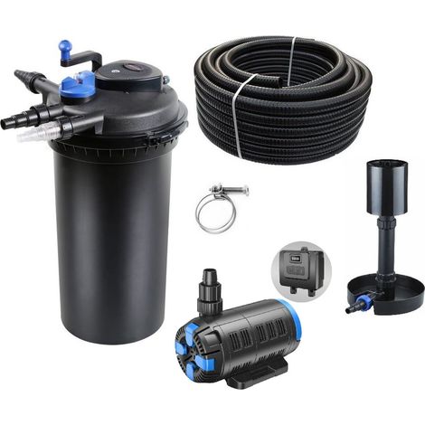 Druckteichfilter Set CPF 15000 regelbare Eco Pumpe 10m Schlauch Standskimmer Nr.32