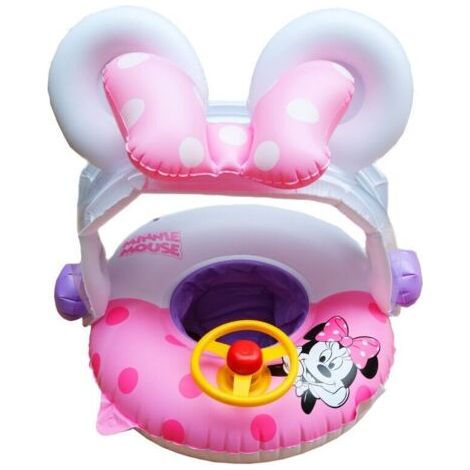 BUNTHAUS Ensoleille – Siège de piscine gonflable pour bébé 6-36 mois – PVC non toxique – Volant tournant et klaxon – Voile d'ombrage intégrée (1/4)