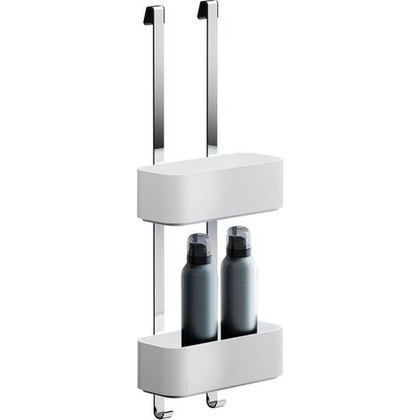 Geesa Frame Étagère de douche suspendue double 25cm Blanc / Chrome