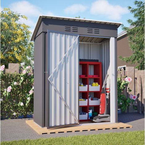 Casetta da giardino in metallo 140,6x83,6x182 cm OKMYHOME