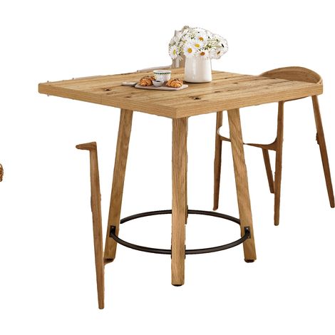 Table à manger, Design gain de place, Construction durable, Marron et Noir (1/2)