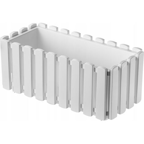 KADAX Jardinière de Balcon 38cm Pot de Fleur Fleurs Blanches (1/4)