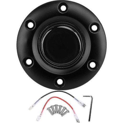 Cache central de volant intérieur, bouton de klaxon pour volant à 6 trous, noir intelligent (1/5)