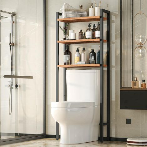 Toilettenregal, 3-stöckiges Badregal, Badezimmerregal, Multifunktional, Platzsparend, HOOBRO EBF41TS01 (1/5)
