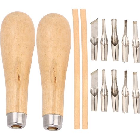 2 Set Linoleum Cutter Carving Engraving Knife Woodworking Sculpting Tool for Rubber Stamp (1/5)