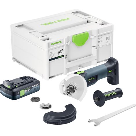 Smerigliatrice angolare a batteria Festool AGC 18-125 EB-Basic 18 V 125 mm brushless + 1x batteria ricaricabile 4,0 Ah + caricatore rapido + systainer