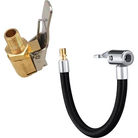 Tube d'extension de gonfleur de Pneu, Adaptateur de Tuyau de Gonfleur de Pneu, Tuyau Pompe Gonflage Pneu, Tuyau d'air du Pneu, Adaptateur de Valve de Pneu de Voiture, pour Voiture Moto Vélo (1/5)