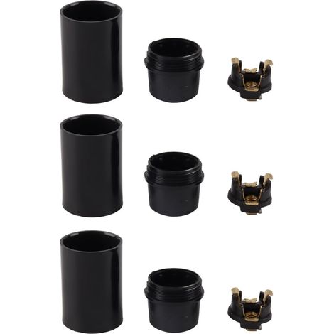 3 x E14 Threaded Aluminium Socket with Cover for Desk Lamp, Floor Lamp and Suspension (1/5)