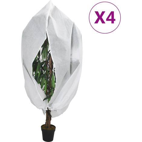 Housses d’hivernage pour plantes avec fermeture éclair, non tissées, blanches, lot de 4 - PANGIVO (1/5)