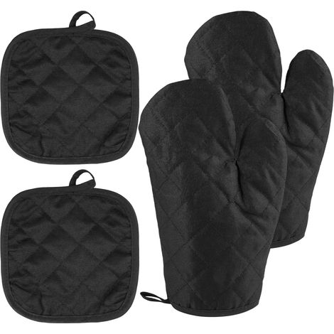 1 Paire de Gants de Cuisine et 2 Maniques avec Anneau de Suspension,Gants (1/5)