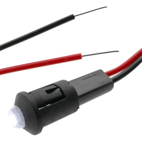 BeMatik - Lampe voyant LED 8mm 12VDC Pilote de couleur blanc (1/3)