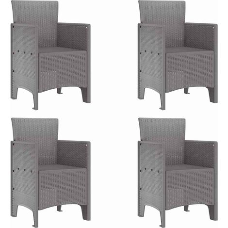 Lot de 4 Chaise de jardin,Chaise d'extérieur Gris clair 53 x 49 x 85 cm PP CFW3548670 (1/5)