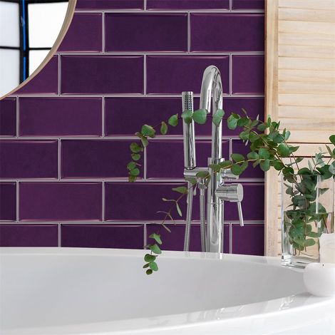 Papier peint autocollant imitation carrelage imperméable et résistant à l'huile, épais et durable, rénovation de cuisine et salle de bain DIY 16 pièce (1/5)