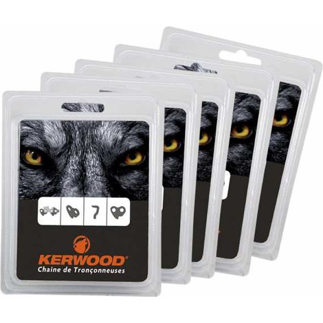 Chaînes tronçonneuses Kerwood x5. 50 maillons 3/8". 1,1 mm (1/5)