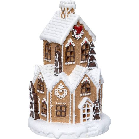 Casita navideña iluminada con 8 LED, 32 cm de altura, que funciona con pilas - Feeric lights & christmas (1/4)