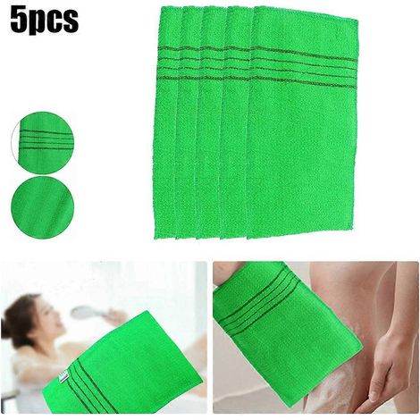 Lot de 5 gants de toilette exfoliants coréens, italiens et asiatiques pour le corps, gommage corporel, serviette de bain, outil de nettoyage à domicile, lavage et gommage. (1/5)
