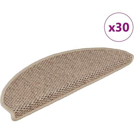 vidaXL Tappeti Autoadesivi Scale Aspetto Sisal 30 pz 65x21x4 cm Sabbia
