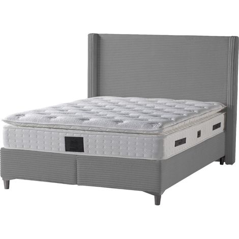 Lit Coffre VENUS – Velours Côtelé – 140x190 cm avec Planche de Rangement