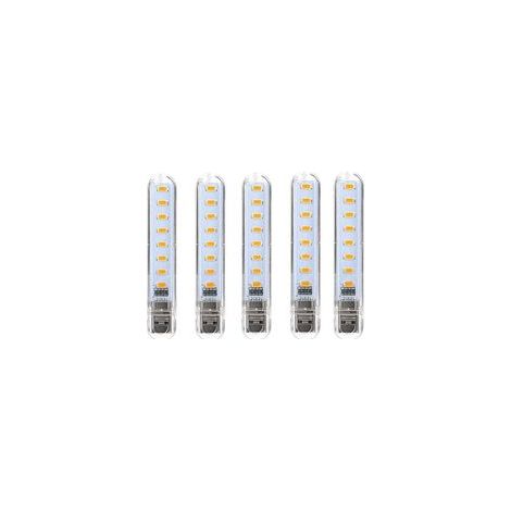 Lampe LED USB, LED Mini Portable USB Lampe, 5 Pièces Lumière De Clavier D'ordinateur, Pour PC, Ordinateur, Batterie Externe (Blanc froid) [Classe énergétique G] (1/4)