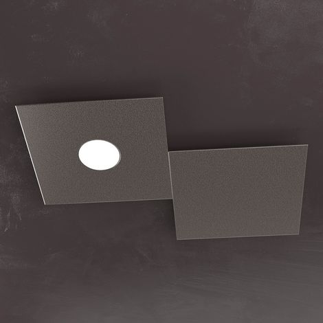 Plafoniera moderna top light eccentric 1156 1l1d gx53 led metallo lampada parete soffitto, finitura metallo marrone