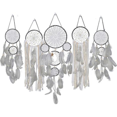 Rêveur de Nuit Décor Mural Lune et Étoiles, Suspension Murale pour Chevet, Ornement de Chambre, Décoration Murale Artistique (1/5)