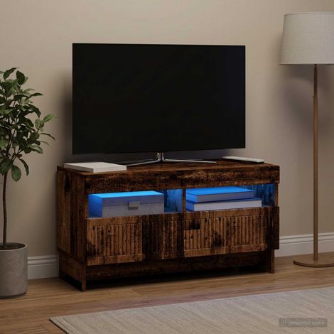 vidaXL LED TV Cabinet ALKMAAR 81 x 35 x 43 cm Old Wood Engineered Wood (1/5)