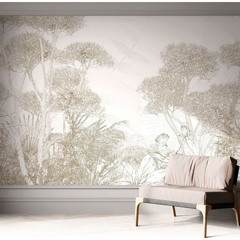 Papier peint adhésif autocollant pour salon chambre à coucher tendance et originale Végétation tropicale 312x219 cm (1/5)