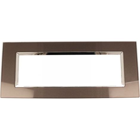 Placca Quadrata In Vetro Temperato MBL 7M Grigio Compatibile Bticino Living BLN84710