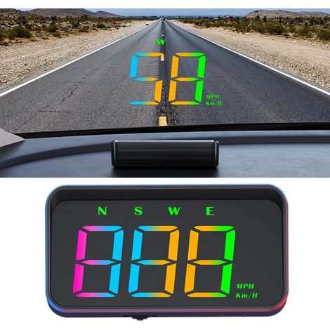 M2S HUD Head Up Display multifunzione Proiettore tachimetro universale con riconoscimento automatico della velocità e delle luci per tutti i modelli di auto