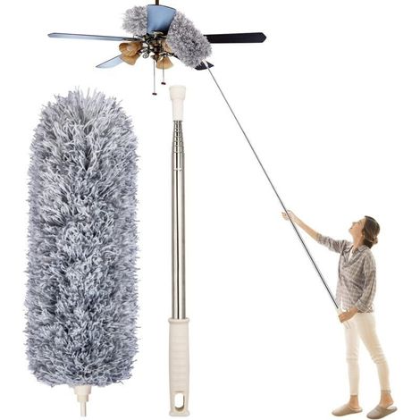 YMYNY Plumeau Poussière, Plumeau Microfibre avec Poignée en Acier Inoxydable, Plumeau Extensible de 30 à 100 "pour Nettoyer Les Ventilateurs de Plafond, Les Stores, Les plinthes, Les Voitures (1/4)